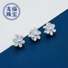 Pulsera de cuentas de flor de cerezo de plata pura 999, accesorios hechos a mano, cuerda trenzada con cuentas de cristal, pequeñas flores, cuentas sueltas, joyería