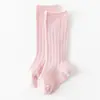 Meias Caneladas de Agulha Dupla com 13 Cores para Crianças para Outono e Inverno, Meias de Algodão Confortáveis com Canoa Solta para Bebês e Crianças Pequenas, Meias Vermelhas para Meninos e Meninas