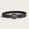 Cinturón de Cuero de Moda para Hombre con Diseño de Calavera, Cinturón Casual Punk con Broche para Hombres Jóvenes, en Stock al Mayoreo