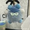 Lindo colgante de peluche con forma de bola de carbón de imitación de piel de conejo rex, joyería creativa, muñeco de dibujos animados, llavero para coche
