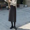 Falda Gruesa Cálida de Invierno para Mujer, Nuevo Estilo Otoño e Invierno 2025, Falda de Longitud Media Casual de Moda Estilo Coreano de Gama Alta