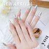 Venta caliente transfronteriza usar belleza de uñas pieza de uña Francés Perla usar uña usar parche de uña falsa fábrica cabello lacio