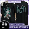 Camiseta Masculina Korn Lançamento de Álbum de Música de Banda de Rock Cruzada Aliexpress Retro Metal Gótico t