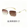 Gafas sin montura anti luz azul, gafas de sol fotocromáticas anti-UV, estilo europeo y americano, simples y modernas, estilo ins europeo y americano para mujer