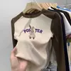 Blusa Base Grossa Feminina com Veludo Escovado para Outono e Inverno, Camiseta Estilosa de Manga Longa com Lã para Crianças Maiores