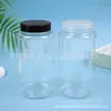 Botella Redonda Transparente de PET de Grado Alimenticio para Condimentos Botella para Condimentos Azúcar Moreno de Algas Ginseng Americano Almacenamiento a Prueba de Humedad Botella de Plástico