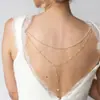 Corrente para Costas com Franjas de Pérolas em Camadas para Novo Produto Transfronteiriço Moda Europeia e Americana Corrente Corporal para Noiva Casamento Corrente Corporal Feminina