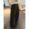 Calça Casual Minimalista Reta de Cintura Alta MMC Lyocell 26 Outono Elegante Emagrecedor Solta Wide-Leg 63X25328