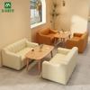 Conjunto de Mesa e Cadeiras para Loja de Chá com Leite, Sofá de Lazer Estilo Café Creme, Mesa e Cadeiras de Jantar Comerciais, Sofá de Recepção e Reunião