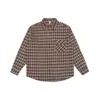 Camisa Xadrez Masculina de Manga Longa 2026 Nova Chegada Outono Retrô Japonês Versátil Tendência Jaqueta Casual Algodão