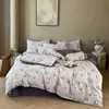 Novo Conjunto Retrô Chinês de Quatro Peças Conjunto de Seis Peças Brocado de Bambu Linho Lavável à Máquina Lençol Capa de Edredom Roupa de Cama Atacado Dropshipping