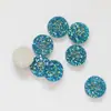 Diamante de Resina Redondo 12mm Gipsofila Fundo Plano Superfície de Minério de Diamante Cluster de Cristal Orelhas Côncavas e Convexas Acessórios para Joias DIY