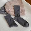 Nuevos Calcetines para Mujer 2025 para Otoño e Invierno, Calcetines Deportivos de Algodón Estilo Coreano con Bordado Plisado, Largo hasta Media Pantorrilla