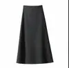 Saia Evasê de Lã Acetato para Mulheres, Novo Estilo Outono/Inverno 2025, Saia Longa Muito Bonita e Elegante, Saia Lápis de Lã de Cintura Alta