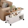 Mesa auxiliar de cristal para sofá para uso doméstico, mesa pequeña para sala de estar, mesa de centro, mesa móvil de lujo ligero, mesa de rincón, mueble de almacenamiento, estilo italiano