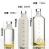 Taza de Escala de Tiempo Estilo Xiaohongshu para Hombres y Mujeres, Taza Portátil de Vidrio de Borosilicato Alto, Botella para Infusión en Frío de Té de Frutas, Botella Sellada para Preparación de Vino
