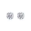 Brincos de Prata S925 para Mulheres, Elegantes Brincos de Moissanita com Quatro Garras, Simples e Modernos, Hastes de Orelha Amigáveis, Agulhas Anti-Obstrução, Pequenos e Delicados Acessórios de Orelha