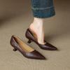 Zapatos Retro Franceses de Punta Fina para Mujer, Piel Suave, Tacones Delgados, Versátiles, Zapatos de Tacón Alto de Corte Bajo, Zapatos Rojos