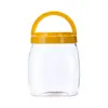 Garrafa de plástico PET pote de boca larga para aveia, nozes, doces, lanches, embalagem plástica para alimentos, potes selados personalizados