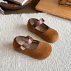Sapatos Mary Jane doces estilo francês para meninas, sapatos baixos com estampa de leopardo para outono, sapatos de princesa com sola macia, sapatos de couro infantis para idades de 6 a 12 anos