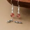 Colgante de cuenta de pez koi vintage sólido de doble cara de plata pura s925 accesorio de doble cierre de pez pequeño anillo doble material para pulsera DIY