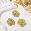 Estilo de pintura al óleo retro, cuentas de arroz coloridas, racimos de flores de perlas de imitación, aretes pequeños y delicados para DIY, accesorios para el cabello y dijes para zapatos para zuecos