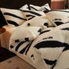 Conjunto de Quatro Peças de Cama de Veludo Leite Quente e Espesso de Inverno 2025 Novo Conjunto de Três Peças de Lençóis e Capa de Edredom de Veludo Coral
