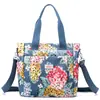 Bolsa Transversal Estampada Moda Bolsa de Tecido de Nylon Impermeável Grande Capacidade Bolsa de Ombro Feminina Bolsa Tote de Compras Tendência