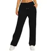 Calça de moletom feminina transfronteiriça, calça larga solta, calça casual larga com forro de fleece para outono e inverno, com cordão, calça longa versátil da moda, tamanho europeu
