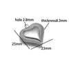 Colgante Corazón de Melocotón Hueco Liso Agujero Único Acero Inoxidable Chapado en Oro Colgante DIY Moda Collar Pulsera Accesorios Joyería Lote