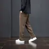 Pantalones Casuales Gruesos de Pana con Felpa Plus para Hombre, Otoño Invierno, Modernos, Cómodos, para el Trabajo, Holgados, Pierna Recta, Largos