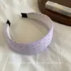 Diadema con Diseño de Corona Alta para Hacer que el Rostro Parezca Más Pequeño, Lujo Ligero, Antideslizante, Tejido, Patrón de Cuadros y Lunares, Sensación de Alta Gama para Adultos y Mujeres Jóvenes
