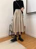 2024 Primavera e Outono Estilo Ocidental All-match Saia de comprimento médio Novo estilo coreano Doce Casual Petite A-line Saia para Mulheres