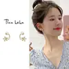 Pendientes de Plata de Ley S925 Estilo Coreano Simples de Nicho Elegantes Personalizados para Mujer Nuevos Pendientes de Gama Alta Pendientes de Perla Venta al por Mayor
