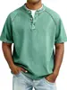Camisa Polo de Verano para Hombre Lavada Vintage con Cuello Alto y Cremallera Hombro Caído Casual Ropa de Manga Corta para Hombre de Venta Caliente Europea y Americana Transfronteriza
