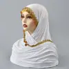 Bufanda Larga Versátil Nueva de Algodón Merceizado con Lentejuelas de Venta Caliente Transfronteriza para Mujer Malaya Cómoda y Elegante Color Sólido Bufanda Simple Baotou