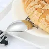 Cuchara Personalizada de Acero Inoxidable 304 Cuchara de Café Recubierta de Titanio Cuchara de Mango Largo Estilo Coreano para Adultos Cuchara para Comida Principal del Hogar Cuchara Cuchara