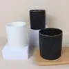 Taza de Vela de Cerámica para Aromaterapia Portavelas de Cerámica Negro Blanco Artesanías Adornos Taza de Vela con Patrón de Mármol Creativo