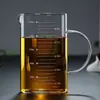 Taza de Leche Graduada, Taza de Desayuno de Vidrio, Taza de Leche Apta para Microondas, Taza para Hornear con Escala, Grado Alimenticio