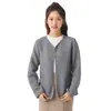 Al por mayor Ropa de casa casual cómoda de algodón tejido de color para mujer, transpirable, cálida, para aire acondicionado, top de manga larga 76105