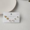 Set de 3 Pendientes Pequeños Versátiles Estilo Coreano para Mujer, Agujas Plateadas Bright Eye con Baño de Oro Real de 14K, No Necesitan Quitarse para Dormir