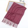 Exclusivo transfronterizo para moda de color sólido nuevo toalla larga plana delgada bufanda chal casual suave transpirable con borlas