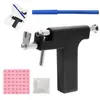 Juego de herramientas para perforar orejas, pistola perforadora de orejas, pistola perforadora de orejas de acero inoxidable, artefacto perforador de orejas negro
