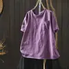 Camiseta de Manga Corta para Mujer Verano 2026 Estilo Nuevo Amarillo Algodón Puro Cuello Redondo Súper Elegante Bolsillo Holgado Moderno Top de Manga Larga Mht