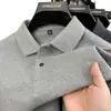 Fábrica Original 100% Algodão Polo Verão Meia-Manga para Meia-Idade Novas Camisetas Casuais Masculinas com Gola e Cor Lisa