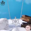 Aifule Colar Pequeno Fresco Floco de Neve de Inverno Prata de Lei S925 Banhado a Ouro Branco Corrente Original Clavícula Joias Joias Femininas