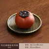 Quemador de Incienso Creativo de Caqui con Estilo Chino Inspirado en el Zen, Soporte de Incienso Morado de Arcilla con Forma de Caqui, Soporte para Palillos de Incienso, Base de Incienso, Adorno de Incienso, Bandeja de Incienso
