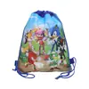 Bolsa de almacenamiento de tela no tejida de zoológico Sonic de fábrica con cordón, bolsa tipo mochila
