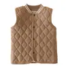 Chaleco para Niños Niñas Invierno Más Terciopelo Engrosado Cachemir Seda Uniforme Escolar Esencial Capa Base Chaleco Cálido Ropa Interior Top Sin Mangas