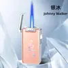 Isqueiro Portátil de Disparo Direto com Aparência Premium, Padrão Aurora Colorido da Moda, Isqueiro à Prova de Vento com Chama Azul, Venda por Atacado de Presentes